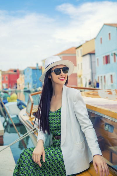 Hoa hậu Ngọc Hân lãng mạn tại Venice ảnh 8